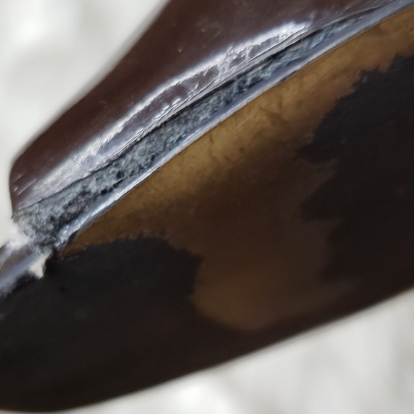 Nine West Brown Heels Size 8 peep toe patent "Alibi" - Picture 10 of 10